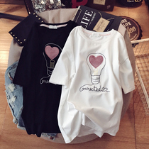 2022 Summer new white pure cotton short sleeve t-shirt woman with long and hip Korean version loose display slim casual blouse