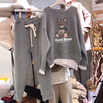 South Koreas Dongdaemun 2022 Chunqiu Jis new loose necropolis suit fashion Thin Casual Sports Two Sets Women