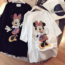 Pure cotton short sleeve t-shirt woman white Korean version loose casual half sleeve blouse for long and thin big code Women in summer