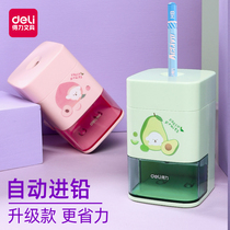 Deli pencil sharpener Pen sharpener for primary school students Portable hand-in-hand pen sharpener Pen sharpener Small automatic pencil sharpener Childrens hand pencil sharpener Cartoon art student sketch pen sharpener