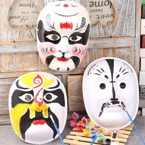With a picture card blank net red cat Beijing opera mask DIY free hook line childrens hand-painted coloring white embryo paper mask