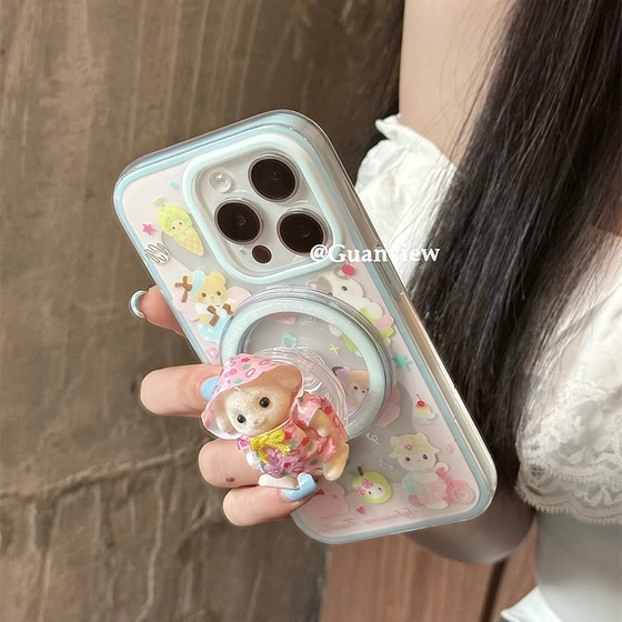 INS Super Cute Rainceat Senbeier iPhone 16Promax Apple 15 휴대 전화 케이스 13 Cute 14 Promax 3 차원 인형 자기 흡입 브래킷 2-in-one-one-pall cover INS Super Cute Rainceat Senbeier iPhone 16Promax Apple 15 휴대 전화 케이스 13 Cute 14 Promax 3 차원 인형 자기 흡입 브래킷 2-in-one-one-pall cover