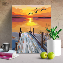 diy digital oil color painting adult decompression painting hand-painted painting filled watercolor living room decoration oil painting