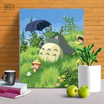 Digital oil painting diy filling oil color painting decompression handmade character animation living room decoration painting creative graffiti painting