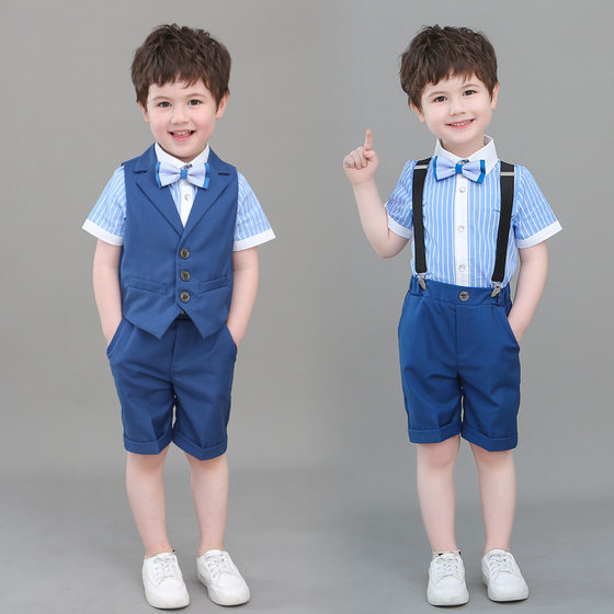 Handsome flower boy suit set children little boy host dress British boy piano performance costume
Handsome flower boy suit set children little boy host dress British boy piano performance costume