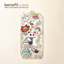 Benefit cute creative tricks Cat Collage applicable Apple 13promax mobile phone shell teen iphone12mini transparent xsmax original xr cartoon 8p