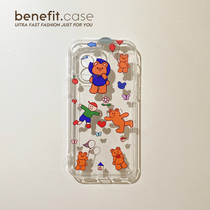 Benefit Gram Love Cartoon Small Bears apply Apple 13promax full transparent phone shell iphone12mini protective sleeve xsmax little fresh xr8