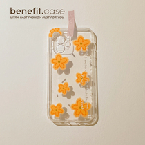 Benefit Brief Little Fresher Oil Painting Small Flowers apply Apple 13promax mobile phone shell iphone12mini protective sleeve xsmax transparent xr silicone gel