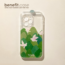 Benefit Fresh Ins Forest Pigeons Apply Apple 13promax Phone Shell iphone12 Transparent Mini
