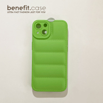 Benefit brief down jacket pure green applicable apple 13promax mobile phone shell creative iphone12mini advanced xsmax brief xr silicone 8pl