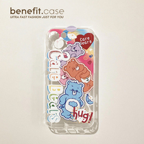 Benefit Japan-Japan Cartoon Rainbow Small Bear applies Apple 13promax mobile phone shell cute iphone12mini soft silicone xsmax transparent xr girl 8p