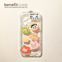 Benefit cute fat face headgear applicable Apple 13promax mobile phone shell iphone12 transparent mini