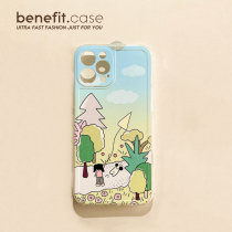 Benefit Little Fresh Leisure Park applies Apple 13promax mobile phone shell iphone12 transparent mini soft shell xsmax walking dog xr cartoon 8plu