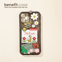 Benefit cartoon creative animal label applies Apple 13promax mobile phone shell cute iphone12