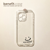 Benefit brief black smiling face applicable Apple 13promax mobile phone shell iphone12 transparent mini soft