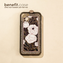 Benefit retro art style tea flowers apply Apple 13promax mobile phone shell iphone12 soft silicone gel