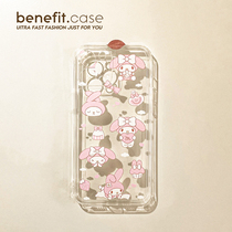 Benefit Cartoon Girl Pink Meritty Applies Apple 13promax Mobile Phone Shell Cute iphone12mini Transparent Xsmax brief xr Japan-ROK 8p