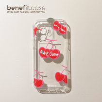 Benefit cherry English labels ins wind applicable apple 13promax mobile phone shell iphone12mini protective sleeve xsmax tide card xr personality 8p