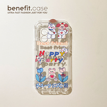 Benefit Cartoon Cute Gathering Bears apply Apple 13promax all-bag phone shell new iphone12mini protective sleeve xsmax anti-fall xr