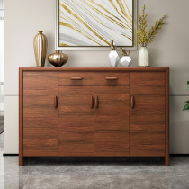 Doorway shoe cabinet solid wood minimalist modern door hall Xuanguan cabinet ultra-thin Chinese pair open door multifunctional balcony locker