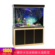 Ultra-white glass arowana tank household living room partition screen large bottom filter free water ecological aquarium 1 meter
