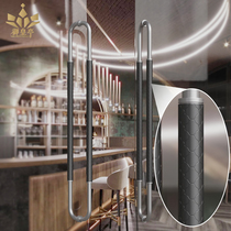 Thickened stainless steel glass door handle side-mounted KFC door pull handle club elegant wooden door handle light luxury