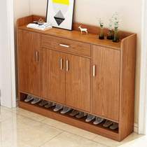 Home doorway closed multifunctional drawer-type shoe cabinet multilayer storage rack imitation solid wood dust-proof shoe holder 2 doors