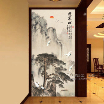 Art glass custom screen Aisle partition living room double-sided matte translucent painted new welcome pine