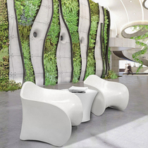 FRP outdoor sofa coffee table table and chair combination high-end model room stool shopping mall Meichen custom leisure seat