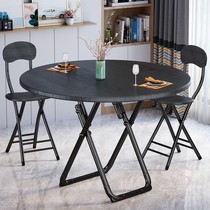 Folding round table dining table can be stored in food stalls simple table fast food restaurant household multi-functional small apartment creativity