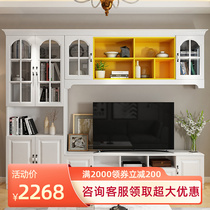 Eurostyle TV cabinet Tea Table Composition High style Versatile Living Room Hanging Wall Background Wall Cabinet small family Custom
