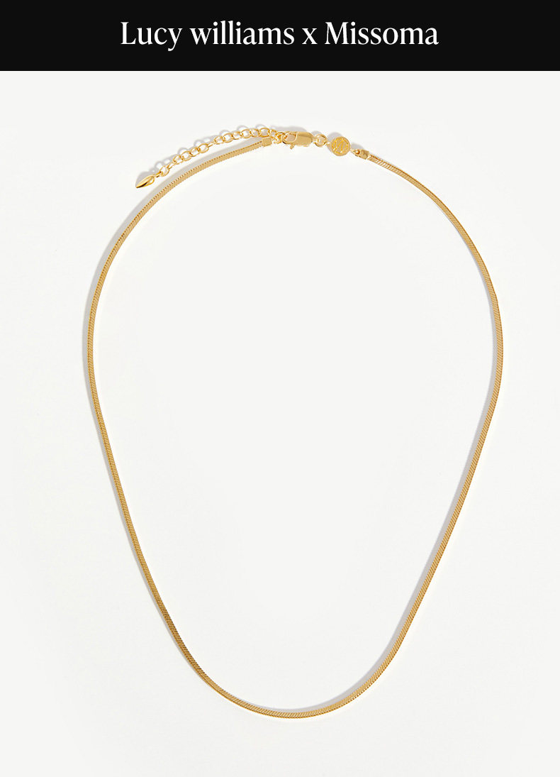 missoma金色方形蛇骨项链粗链条轻奢小众18k镀金锁骨链节日礼物女