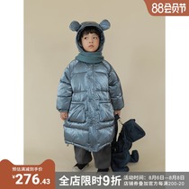 oddtails boys medium long cotton winter clothes 2021 new medium big child bear ears hooded cotton jacket