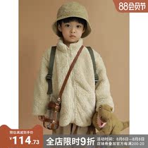 oddtails boy double-sided velvet thick coat 2021 autumn and winter new medium and large childrens fashion warm plush top