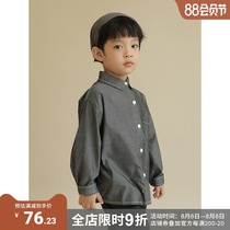 oddtails Boys shirts 2021 new spring and autumn childrens shirts boys tops clothes middle and large childrens coats tide