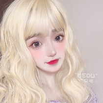 Wig female long hair micro-volume golden long curly natural net red Japanese girl jk face repair lolita fake hair