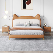 Light Extravagant Princess Bed Modern Minima Boy Girl Full Solid Wood Children Bed Genuine Leather Bed 1 1 2 m 1 5 m Single Beds