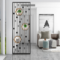 Iron metal screen partition Nordic living room light luxury grille entry porch wash table lattice hollow stainless steel