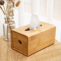 Simple home bamboo living room tea table tissue box desktop storage box hotel bedside paper box restaurant napkin paper box
