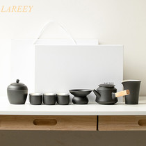 LAREEY simple day style Gongfu tea suit home living room hand for ceramic side to make pot tea cup light and luxurious