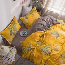 Korean little daisy bed with four-piece student dorm three-piece bed sheets washed cotton grinding summer