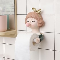 Box hangover with washing face towels Wall Bubble Girl Toilet Paper Towel Box Roll of toilet paper Toilet Paper free of punch