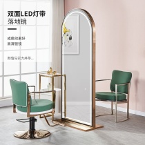Internet Red Beauty Hair Shop Floor Mirror Desk Fashion Brief Hairdresse Shop Special Mirror Desk With Light Hair Salon Clippa Haircut Mirror Table