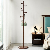 All-solid wooden cocks bedroom floor hanging hanger modern small family living room clothes rack vertical minimal clothes rack