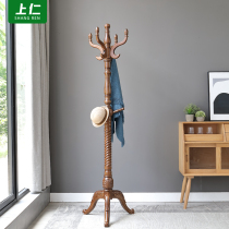 Eurostyle solid wood cloakhat rack landing rack clothes hanger drying clothes rack bedroom Xuanguan creative placing clothes hat for home
