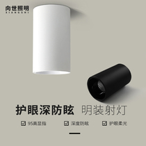 To The World Lighting Fitting LED Cylinder Light Aisle Genguan Exhibition Cabinet Bar Table Suction Top Type Round Ceiling Light COB Anti-glare Spotlight
