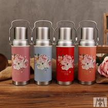 Retro pot nostalgic old-fashioned warm water bottle traditional warm water bottle warm bottle warm hot water bottle household large capacity iron sheet