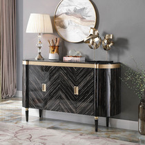 Jiyou home light luxury Italian porch cabinet household storage storage cabinet living room modern partition cabinet solid wood wine cabinet