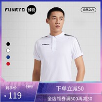 FUNRYO bee sharp sports polo shirt football casual lapel breathable perspiration natural power series short sleeve t-shirt
