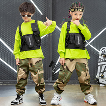 Children hip hop street dance suit male and female childrens spring and autumn clothes external wear function Machia Yangqi Qi Tide Trendy New Street Dance Suit